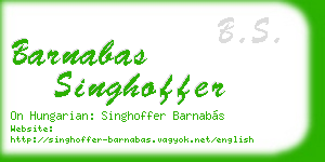 barnabas singhoffer business card